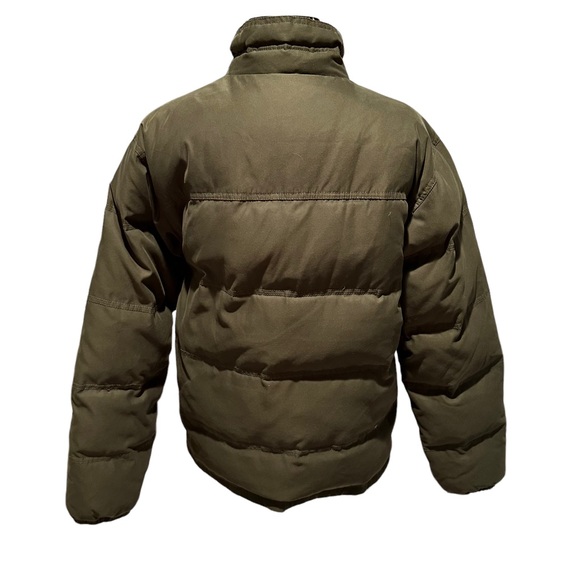 Eddie Bauer Goose Down Coat Mens EB650 Fill Power Zip Up Snap Button Green Small - Picture 8 of 13